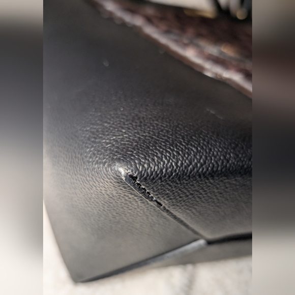 Stella McCartney Vegan Leather Leopard Tote Bag Black EUC COA - Picture 9 of 11